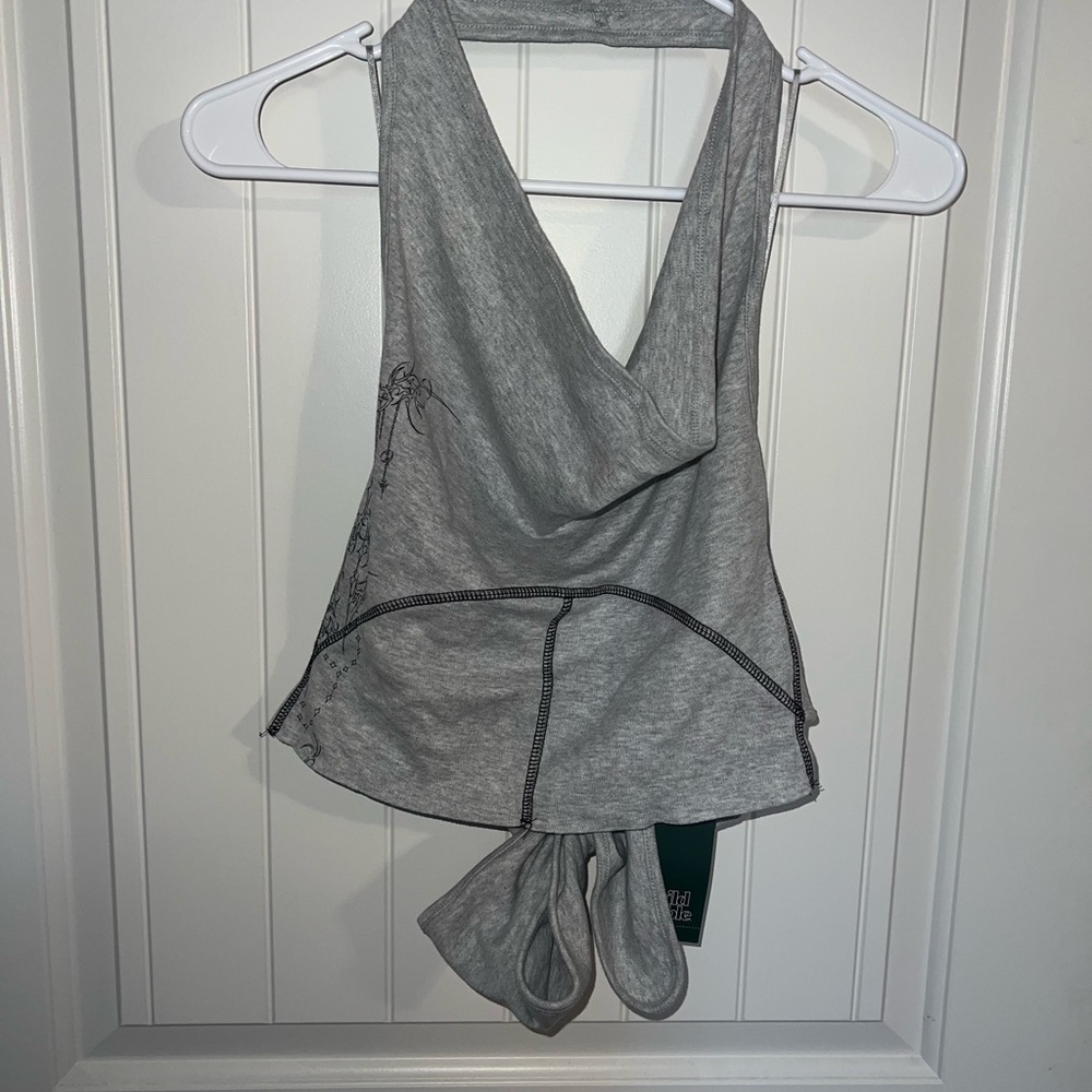 Gray Halter Top